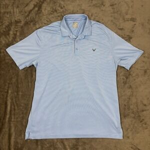 Callaway Polo Shirt Mens Size XL Blue Opti-Dri Fit Golf Short Sleeve‎
